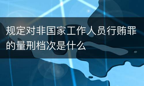 规定对非国家工作人员行贿罪的量刑档次是什么