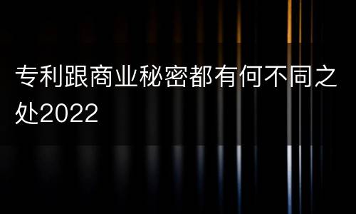 专利跟商业秘密都有何不同之处2022