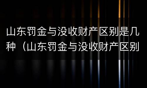 山东罚金与没收财产区别是几种(山东罚金与没收财产区别是几种情况)