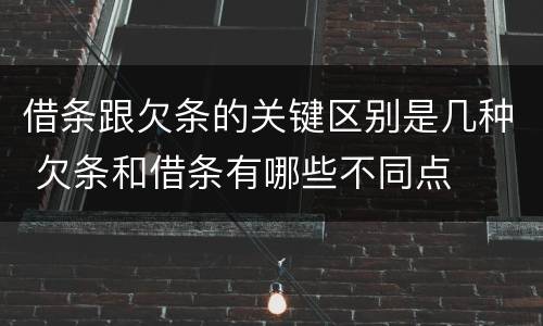 借条跟欠条的关键区别是几种 欠条和借条有哪些不同点