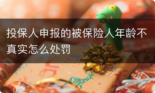 投保人申报的被保险人年龄不真实怎么处罚