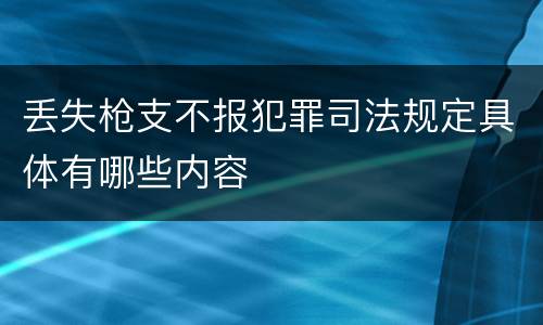 丢失枪支不报犯罪司法规定具体有哪些内容