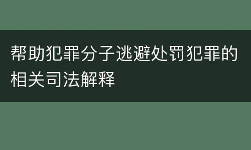 帮助犯罪分子逃避处罚犯罪的相关司法解释