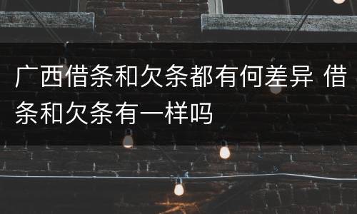 广西借条和欠条都有何差异 借条和欠条有一样吗