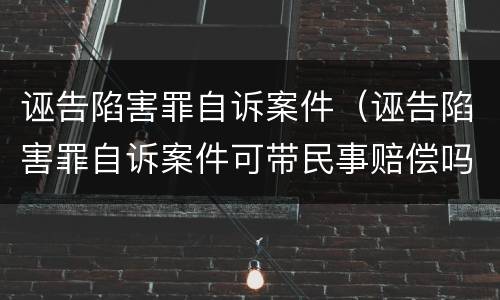 诬告陷害罪自诉案件（诬告陷害罪自诉案件可带民事赔偿吗?）
