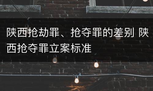 陕西抢劫罪、抢夺罪的差别 陕西抢夺罪立案标准