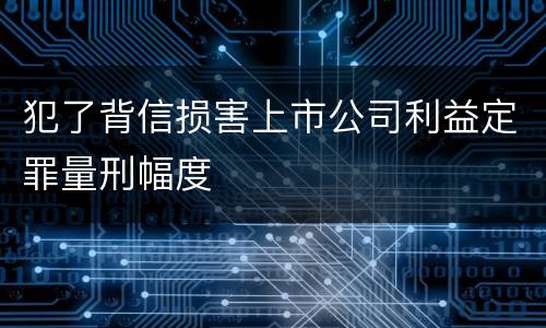 犯了背信损害上市公司利益定罪量刑幅度
