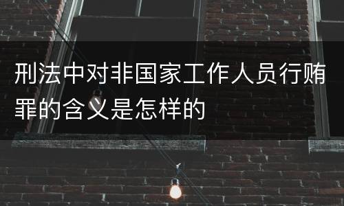 刑法中对非国家工作人员行贿罪的含义是怎样的