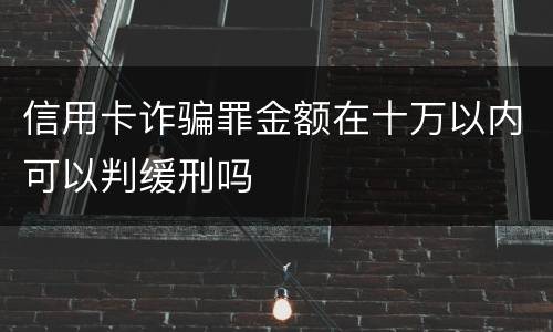 信用卡诈骗罪金额在十万以内可以判缓刑吗
