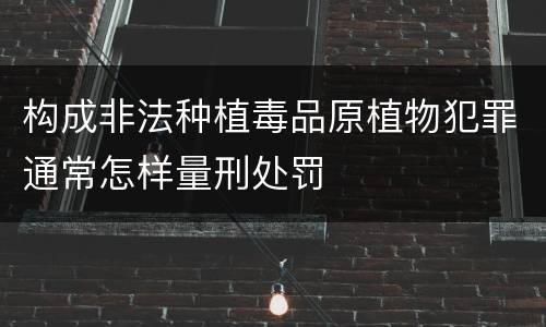 构成非法种植毒品原植物犯罪通常怎样量刑处罚