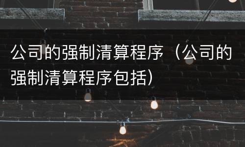 公司的强制清算程序（公司的强制清算程序包括）