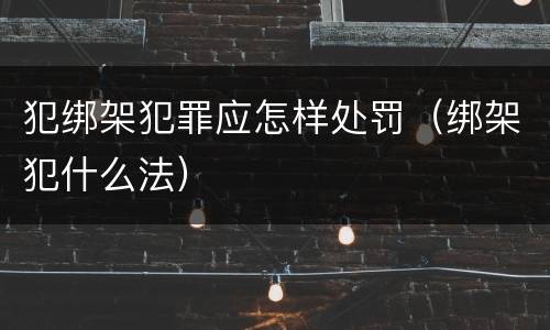 犯绑架犯罪应怎样处罚（绑架犯什么法）