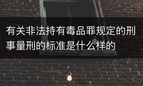 有关非法持有毒品罪规定的刑事量刑的标准是什么样的