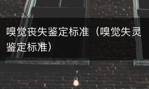 嗅觉丧失鉴定标准（嗅觉失灵鉴定标准）