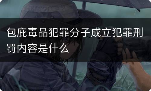 包庇毒品犯罪分子成立犯罪刑罚内容是什么
