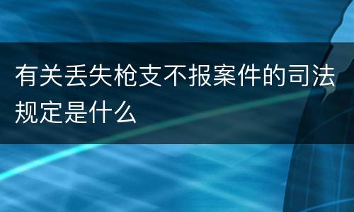 有关丢失枪支不报案件的司法规定是什么