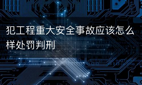 犯工程重大安全事故应该怎么样处罚判刑
