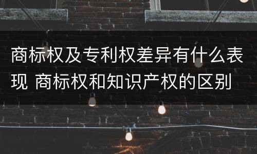 商标权及专利权差异有什么表现 商标权和知识产权的区别