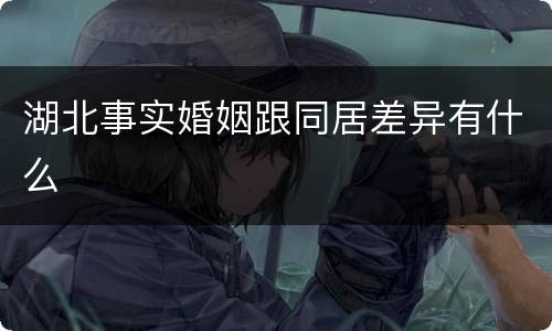 湖北事实婚姻跟同居差异有什么