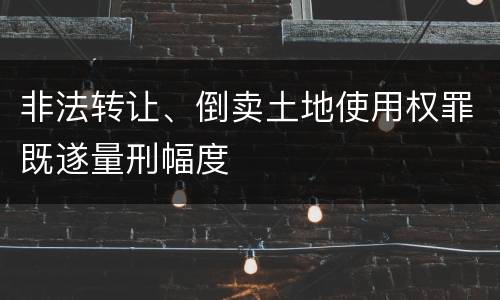 非法转让、倒卖土地使用权罪既遂量刑幅度