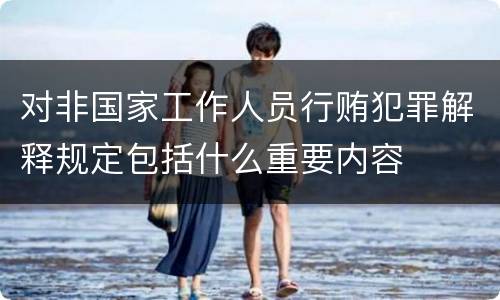 对非国家工作人员行贿犯罪解释规定包括什么重要内容