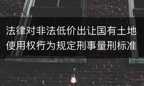 法律对非法低价出让国有土地使用权行为规定刑事量刑标准是什么