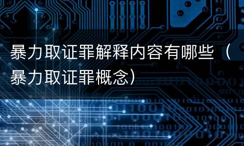暴力取证罪解释内容有哪些（暴力取证罪概念）