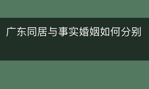 广东同居与事实婚姻如何分别