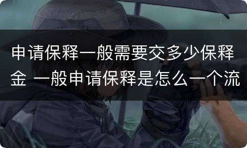申请保释一般需要交多少保释金 一般申请保释是怎么一个流程