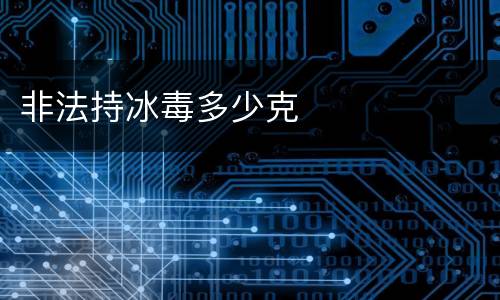 非法持冰毒多少克