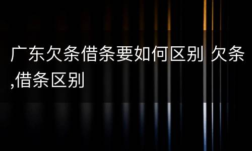 广东欠条借条要如何区别 欠条,借条区别