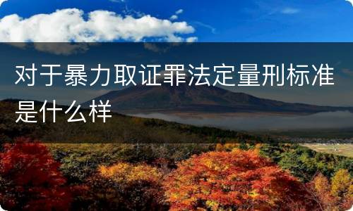 对于暴力取证罪法定量刑标准是什么样
