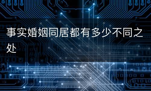 事实婚姻同居都有多少不同之处