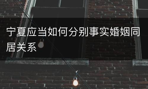 宁夏应当如何分别事实婚姻同居关系