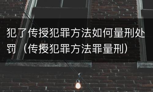 犯了传授犯罪方法如何量刑处罚（传授犯罪方法罪量刑）