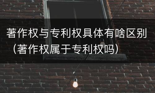 著作权与专利权具体有啥区别（著作权属于专利权吗）