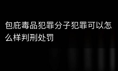 包庇毒品犯罪分子犯罪可以怎么样判刑处罚
