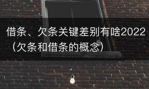借条、欠条关键差别有啥2022（欠条和借条的概念）