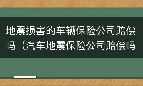 地震损害的车辆保险公司赔偿吗（汽车地震保险公司赔偿吗）
