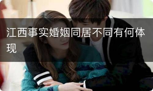 江西事实婚姻同居不同有何体现