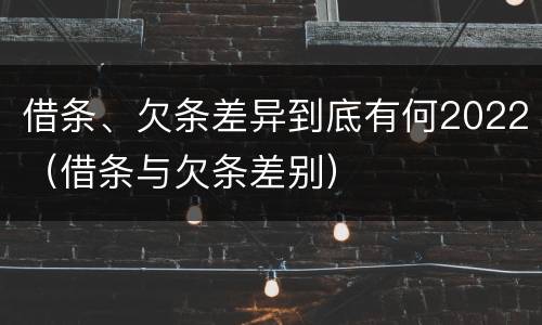 借条、欠条差异到底有何2022（借条与欠条差别）
