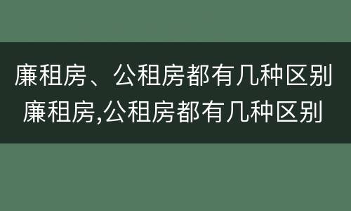 廉租房、公租房都有几种区别 廉租房,公租房都有几种区别吗