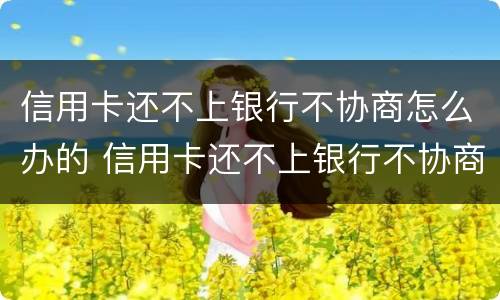 信用卡还不上银行不协商怎么办的 信用卡还不上银行不协商怎么办的呢