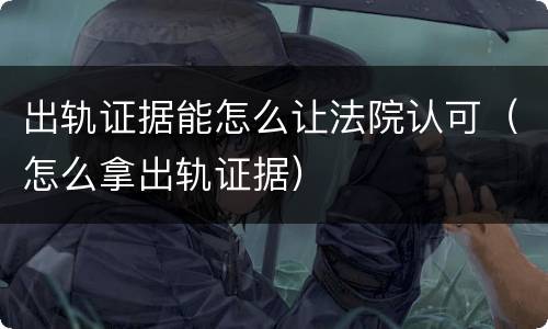 出轨证据能怎么让法院认可（怎么拿出轨证据）