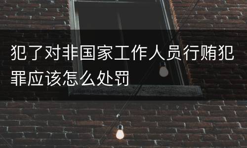 犯了对非国家工作人员行贿犯罪应该怎么处罚