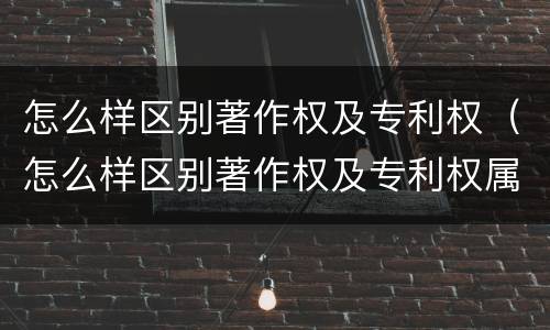 怎么样区别著作权及专利权（怎么样区别著作权及专利权属）