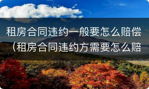 租房合同违约一般要怎么赔偿（租房合同违约方需要怎么赔偿）