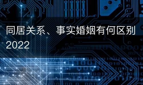 同居关系、事实婚姻有何区别2022