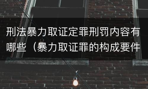 刑法暴力取证定罪刑罚内容有哪些（暴力取证罪的构成要件）