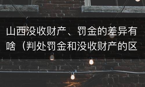 山西没收财产、罚金的差异有啥（判处罚金和没收财产的区别）